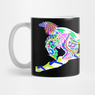 the eagle feathered dinosaur art in ecopop ancient pattern Mug